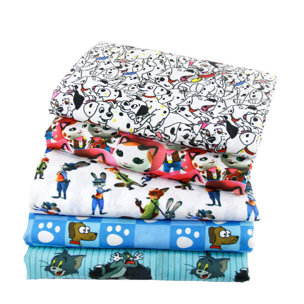 50*145CM fabric dog cat pig Polyester&cotton fabric for Tissue Kids Bedding home textile for Sewing Tilda Doll,c413