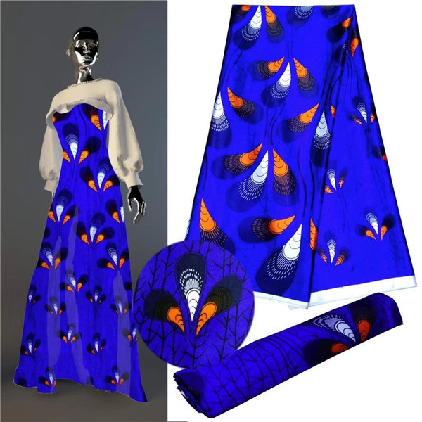 imitated silk fabric digital printed fabric nigerian ankara African wax pattern 5 yards silk satin 1301