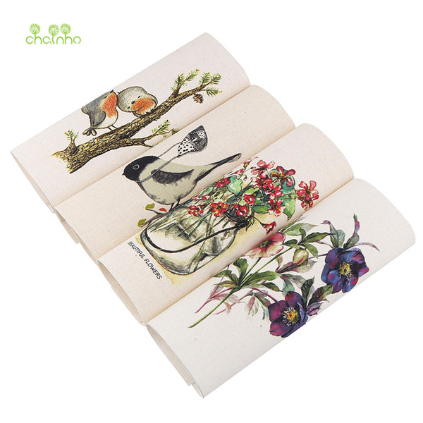 Chainho,4pcs/lot,Hand Dyed Cotton Linen Fabric ForDIY Sewing QuiltingPatchwork Decor Cloth Of Placemat/Purse/Bags/Cushion/Pillow