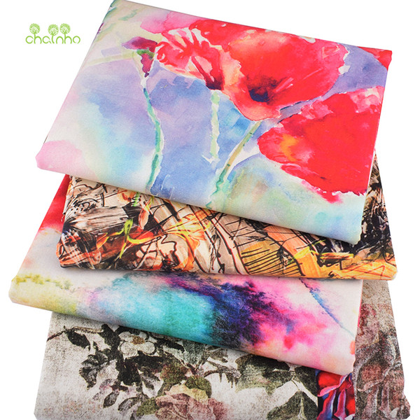 Chainho,Digital Printing Series,Printed Cotton Linen Fabric ForDIY Quilting&Sewing Sofa,Table Cloth,Curtain,Bag,Cushion Material