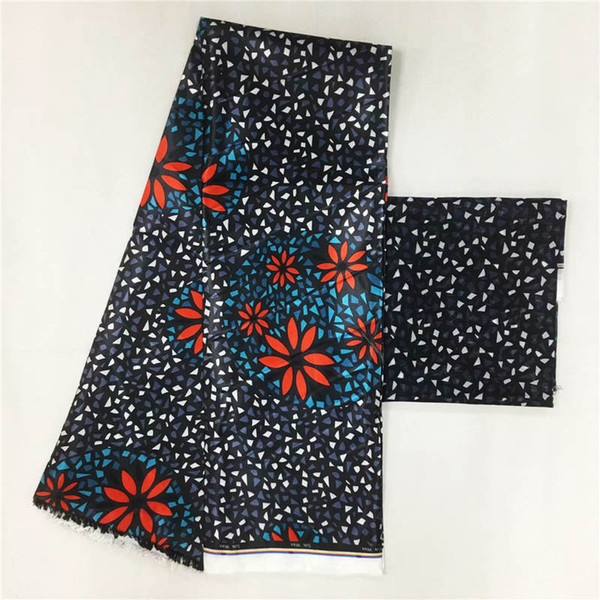 DF!African satin wax print fabric 4+2 yard chiffon fabric Imitated silk African Ankara fabrics ! J42369