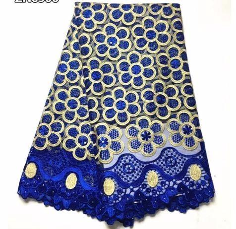 French African high quality embroidered Nigerian net lace with guipure fabric 5 yards for lady dress ZN09