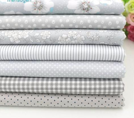 7pcs 40x50cm Gery Cotton for Patchwork Quilts Cushions Patchwork Telas Sewing Tissue DIY Crafts Cloth