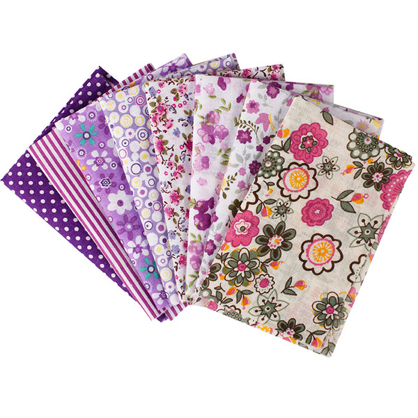8pcs 25X25cm Cotton Fabric New Quilting Sewing Purple the Cloth Point Bar For Diy Patchwork Fabrics And Crafts Clothing