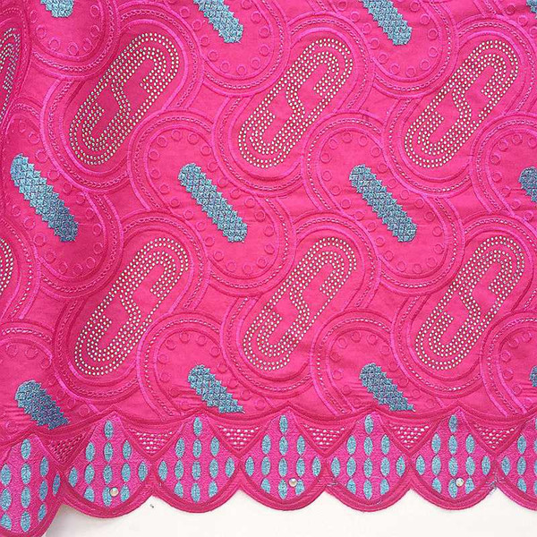 Swiss Voile African Cotton Lace Fabric 2017 High Quality Fushia Pink Dry African Fabric Lace Brown Nigeria Lace for Wedding 