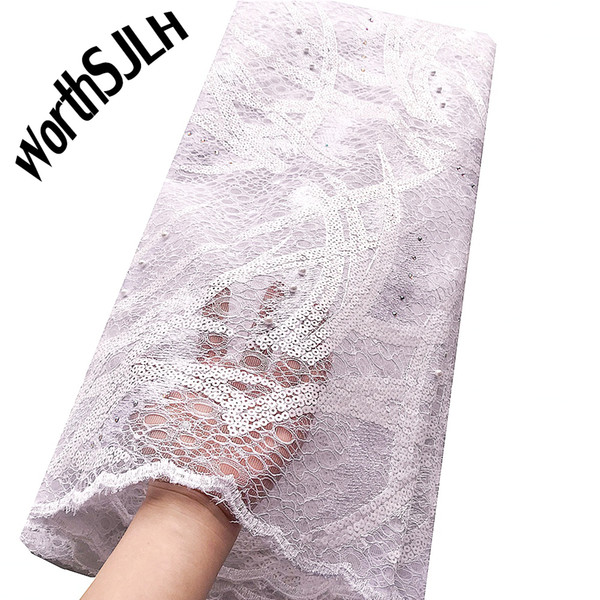 White African Guipure Lace Fabric High Quality Latest French Lace 3D Beaded Fabric Swiss Switzerland Wedding Lace Fabric