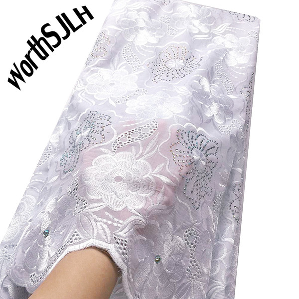 WorthSJLH Cotton Swiss Voile Lace In Switzerland High Quality Magenta African Wedding Bridal Lace Fabric White Voile Lace Fabric