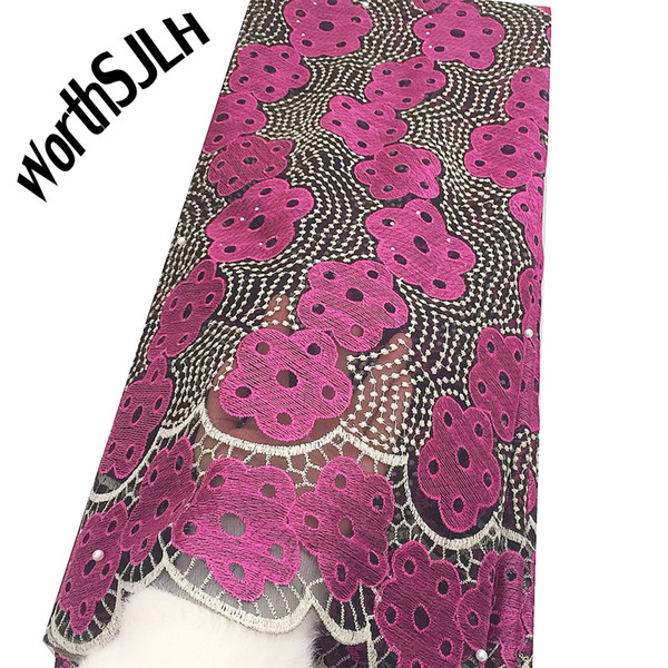 WorthSJLH Latest High Quality African 3d Tulle Lace Fabric 2019 Green Net Africa Lace Fabric Fushia Pink French Lace Fabric 5 Yards