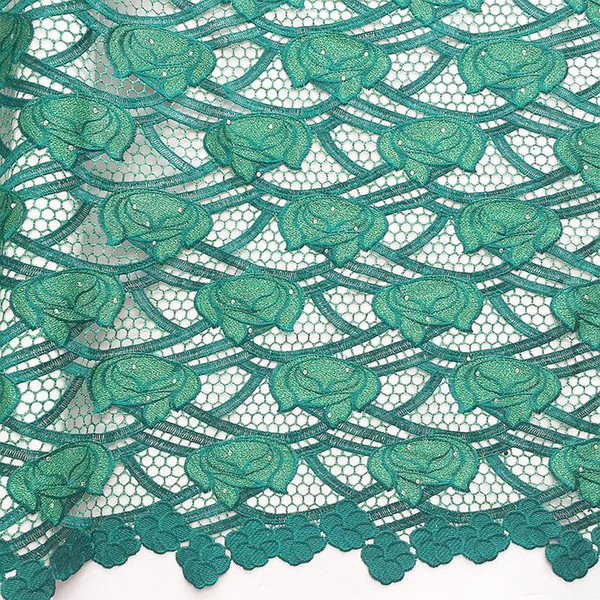 WorthSJLH Latest Guipure Lace For Wedding Aso Ebi Water Soluble African Lace Fabric Green Gray Nigerian Swiss Lace Fabric 