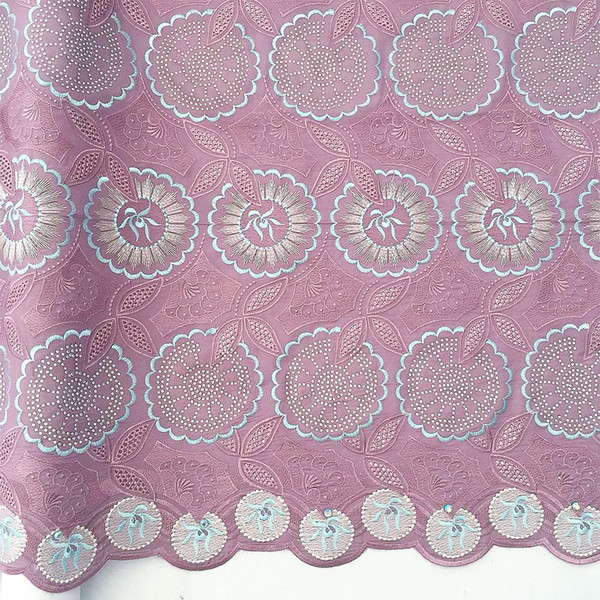 WorthSJLH Dubai Nigerian Latest Lace Fabric Lilac Aqua Swiss Voile Dry Lace Fabrics High Quality Cotton Lace Fabric For Wedding