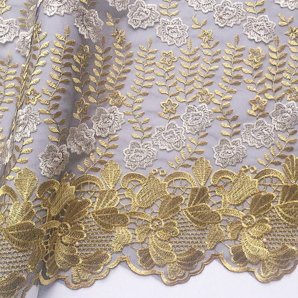 WorthSJLH High Quality Nigerian Tulle Lace Material Yellow French Net Lace Fabric African Nigeria Lace Fabric 2019 With Stones