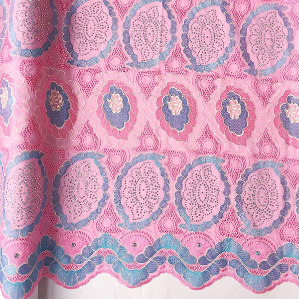 WorthSJLH Luxury Swiss Voile African Lace Fabric High Quality Nigerian Bridal Lace Fabric Cotton Magenta Pink Lace Fabric 