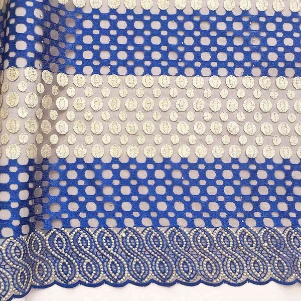 Net French Laces Fabrics High Quality Tulle French Royal Blue Lace Fabric Purple Nigerian Asoebi Lace Fabric For Dress 2019