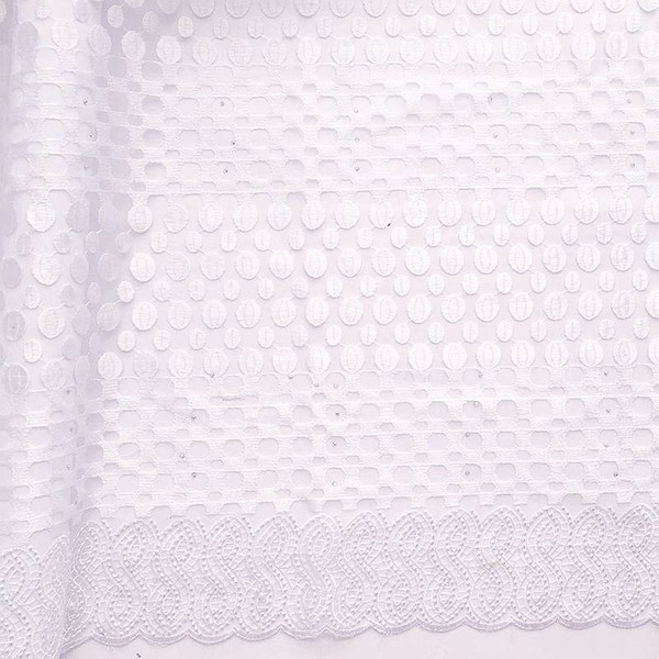 Nigerian Africa White Lace Fabric Beaded Lilac Tulle Guipure Latest African Lace Fabric 2017 High Quality Lace For Wedding