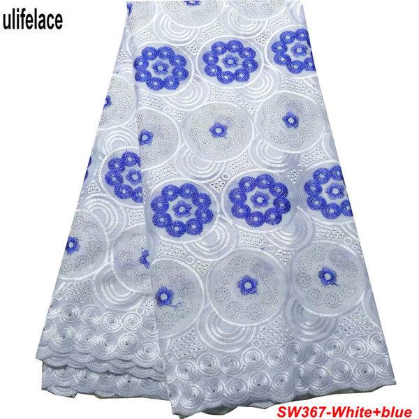 African Lace Fabric With Stones 2019 Tulle Cotton Lace Fabric High Quality Nigerian Swiss Lace Fabric For Dress SW-367