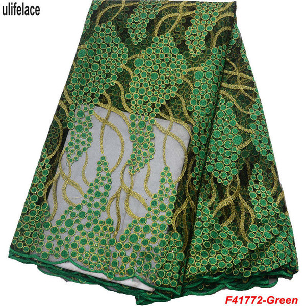 2019 New Design African French Lace Fabric With Net Mesh For Wedding Dress Nigerian French Net Lace Fabric For Wedding Dress F4-1772