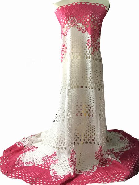 Fushia Pink Swiss Voile Lace In Switzerland French Design High Quality African Cord Lace Guipure Nigerian Dress KRL-1147