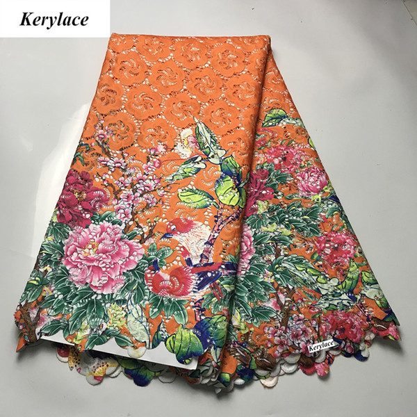 New Orange African Cord Lace Guipure Lace Fabric Women Clothing Design Prints Nigerian Fabric Wedding Dress Sewing Crafts Lace Mesh 4 Colour