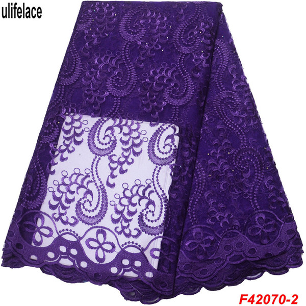 African lace fabric 2019 high quality Cheap price french lace fabric Embroidery Tulle Lace Fabric For Women Wedding dress F4-2070