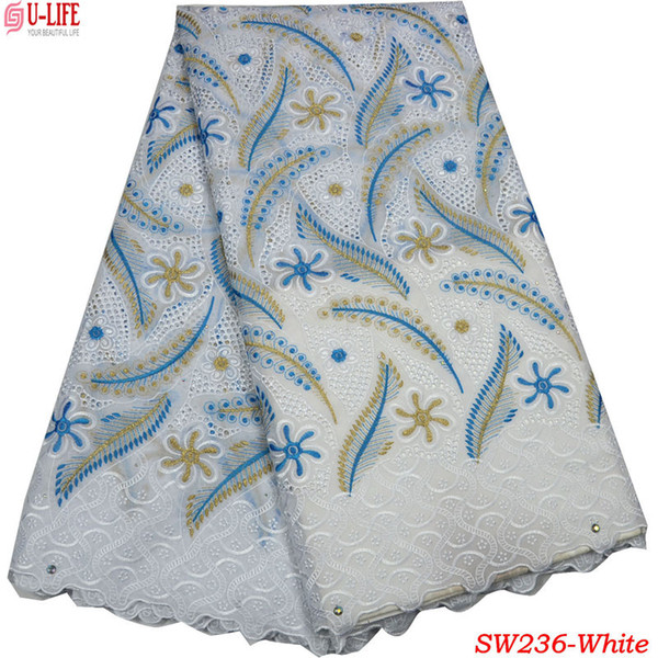 New Design Nigerian Lace fabrics 2018 African Swiss Voile Lace High Quality Swiss Voile Lace In Switzerland For Wedding SW-236