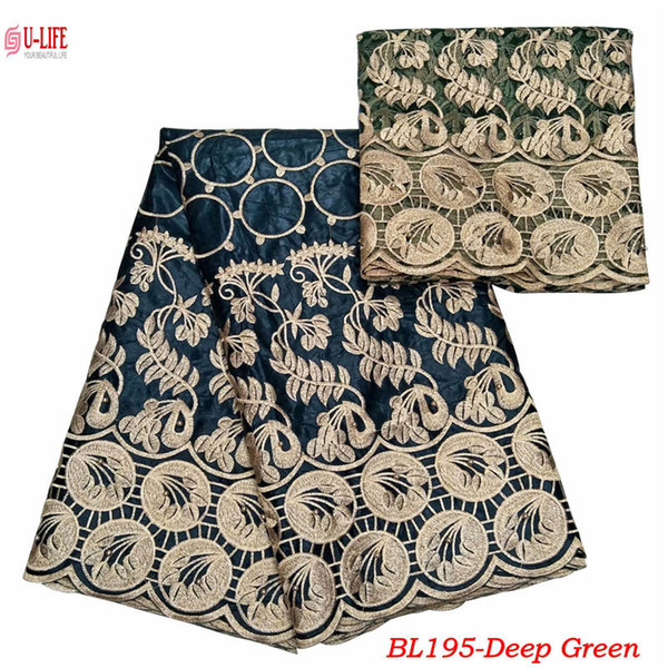 ulifelace Newest Bazin riche getzner Beaded bazin Lace fabric For French Mesh Sewing Dressing High Quality Nigerian Lace dresses BL-195