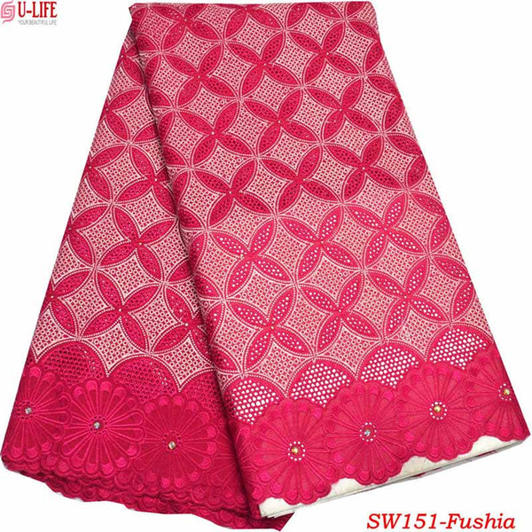 ulifelace 2018 Newly arrival African Swiss Voile Lace African fashion High Quality Swiss Cotton Voile Lace Fabric For women dress SW-151