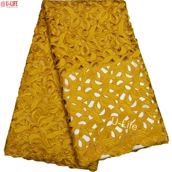 High Quality Hand cut Cotton Lace Fabrics Embroider African Swiss Lace Material African Soft Big Cotton Lace dress BG-092