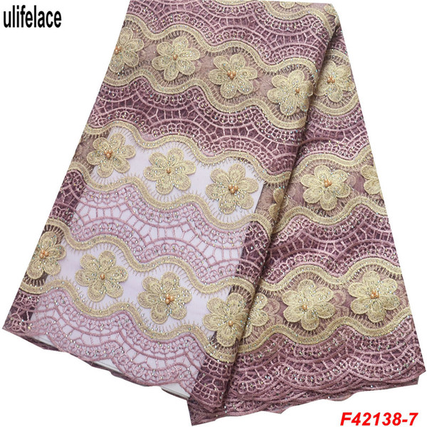 Onion Nigerian Lace Fabric 2019 High Quality French Lace For Party Weeding Dress Embroidered Tulle Mesh African Lace Fabric F4-2138