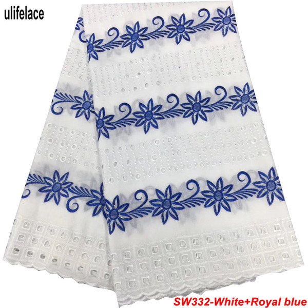 Nigerian Lace Fabrics 2019 African swiss voile lace in switzerland high quality Eyelet Cotton african swiss voile lace SW-332