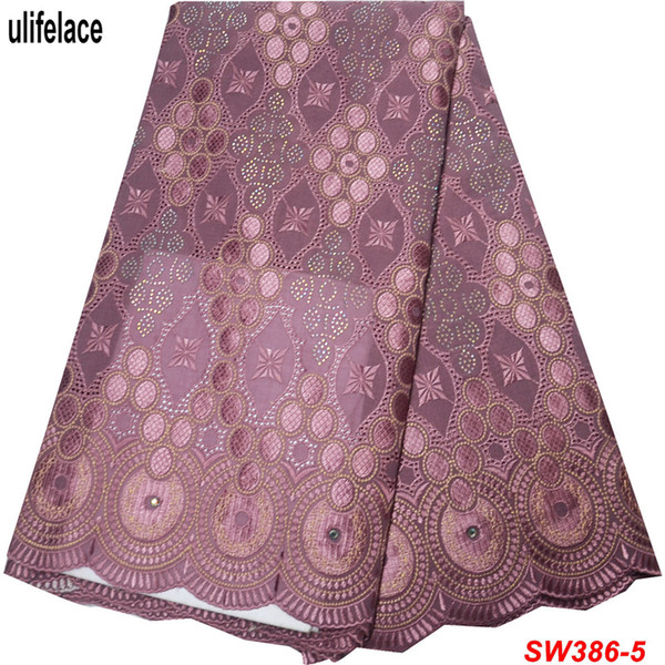 Onion African Swiss Lace Fabric High Quality Swiss Voile Lace In Switzerland Embroidery Cotton Nigerian Women Dresses SW-386