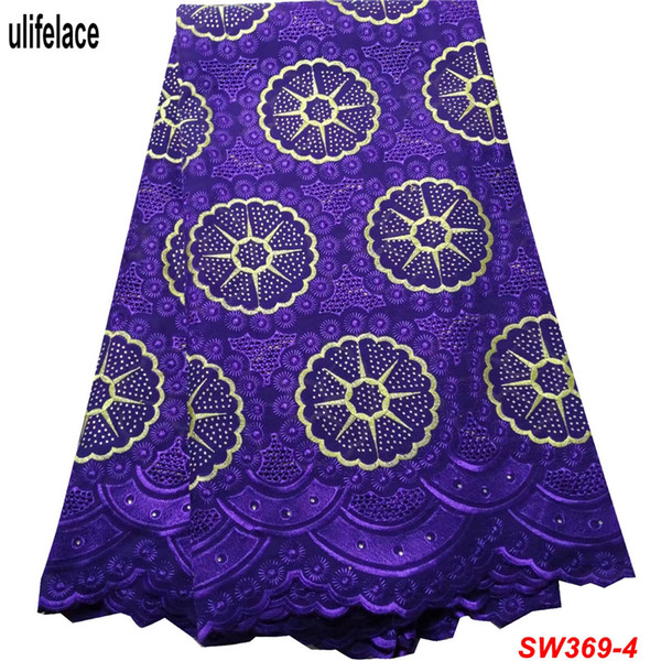 2019 African Cotton Swiss Voile Lace Fabric High Quality African Swiss Voile Lace In Switzerland For Wedding Party Dress SW-369