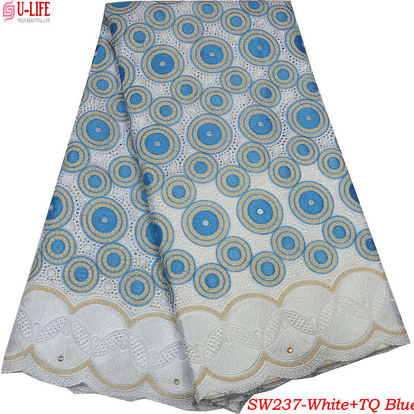 Circle African Lace Fabric 2018 High Quality Lace Original Design Nigerian Swiss Voile Lace In Switzerland For African Dresses SW-237