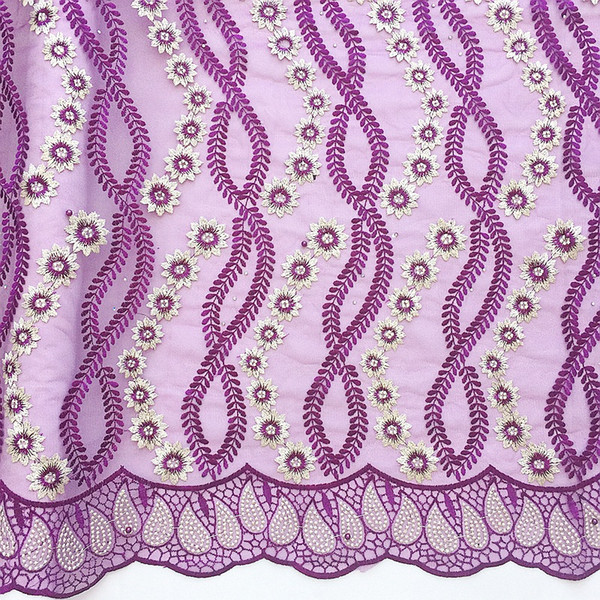 Magenta Dubai French Lace Fabrics African Tulle Lace Fabric Stones White Latest Swiss African Fabric Lace For Dress