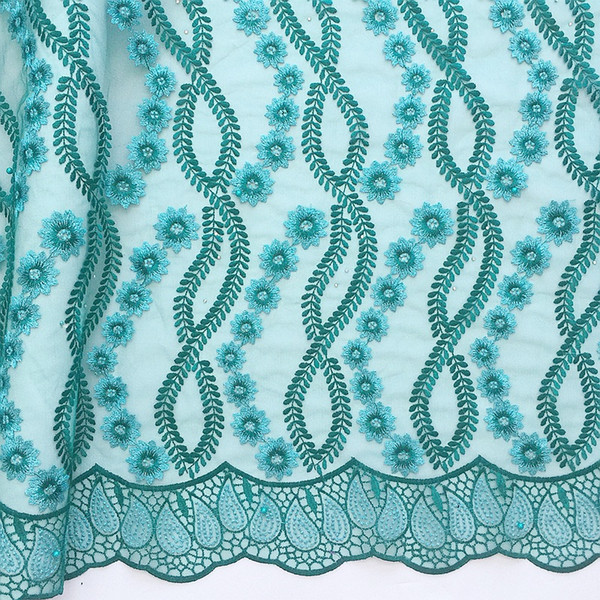 Women African Laces Material Grey Nigerian Latest High Quality African Tulle Lace Fabric Teal Green French Lace In switzerland