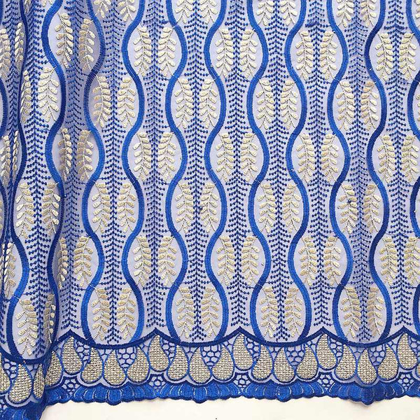 Mesh Nigerian White Lace Fabrics For African Parties Royal Blue Guipure French Lace Fabric Africa Women Fabric Latest Lace 