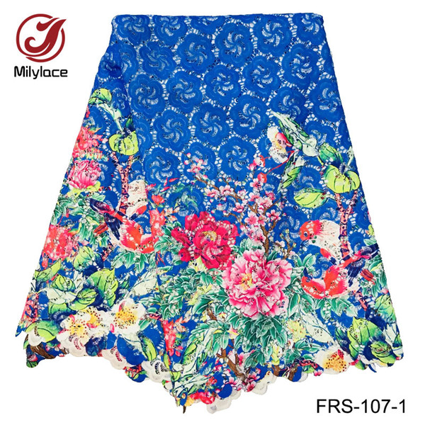 Wholesale price guipure lace fabric mix color embroidery water soluble lace fabric 5 yards per lot FRS-107