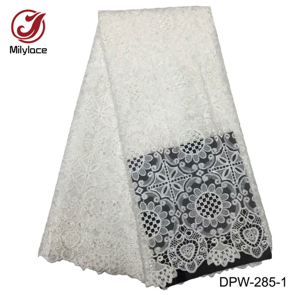 New coming nigerian french lace material embrodiery tulle lace fabric african solid color design party lace fabric DPW-285