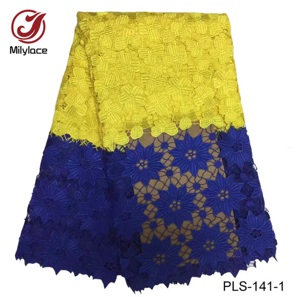 Tissus Africain Guipure lace with color matching Nigerian style Rendas Guipure Artesanato 5 yards per lot for women dressPLS-141