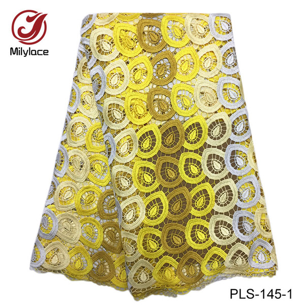 Milylace Polyester asian lace fabric with 6 colors crochet lace fabric Embroidery 5 yards Guipure lace fabric for party PLS-145