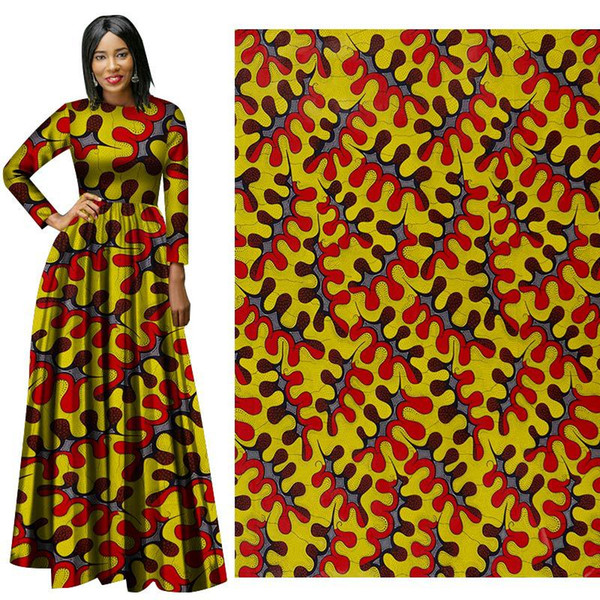 new African national costume plant printing cotton fabric batik cloth wholesale good quality and price factory direct sales