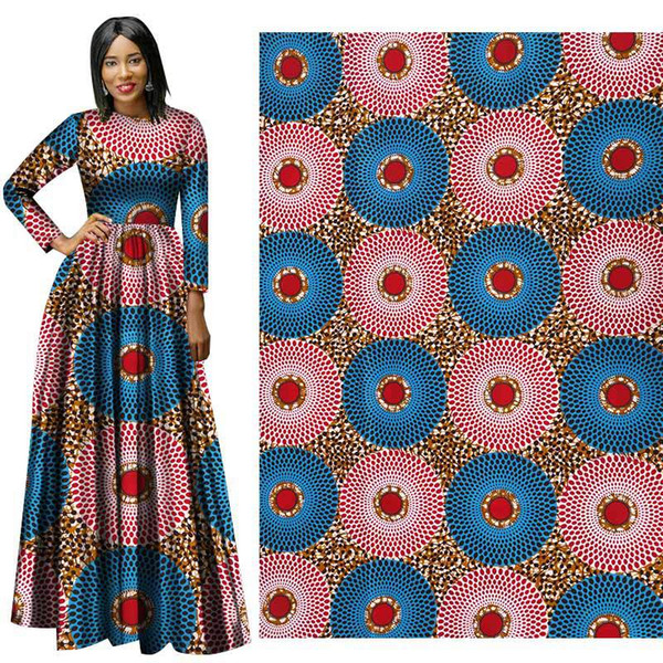 Ankara African Polyester Wax Prints Fabric Binta Real Wax High Quality 6 yards/lot African Fabric for Party Dress