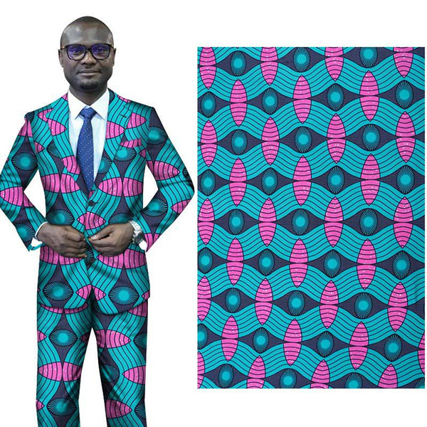 Hot suit fabric 112-114cm wide fashion Polyester fabric for dress pants African geometric batik print cloth for wholesale