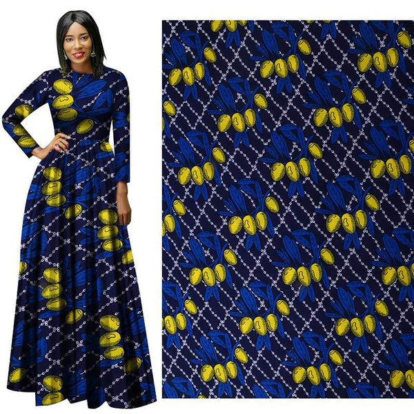 High Quality 6 Yards Cotton african wax fabric Bazin Fabric new Wax Hollandais Wax Fabrics for Party Dress