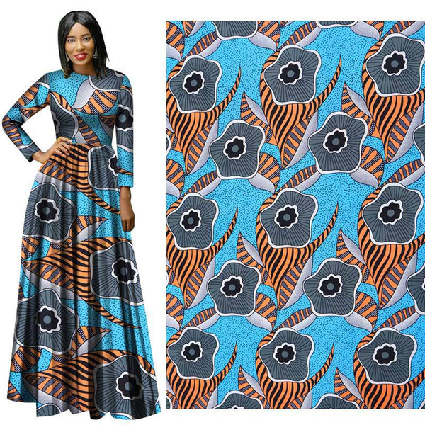 New Polyester Wax Prints Fabric DIY dress suit Ankara new Hollandais Wax High Quality 6 yards African Fabric for Party Dress