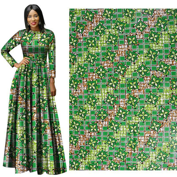 Ankara African Green Wax Prints Fabric Good-Fabric new Hollandais Wax High Quality African Fabric For Party Dress