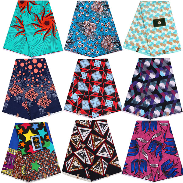 wholesale Polyester Ankara Fabric African Wax Super Hollandais Wax Fashion Pattern High Quality 6 yards/lot Africa Fabric for Party Dress