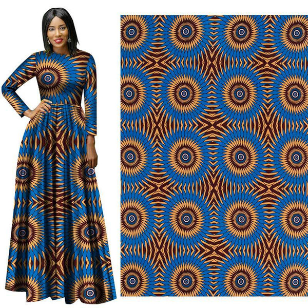 Latest style real wax Cotton fabric African Wax Clothes Dutch Wax 6 yards for party dress african new hollandais