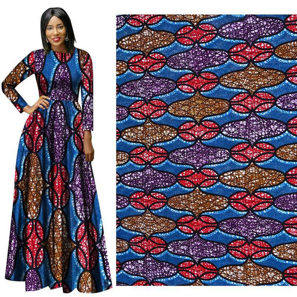 new autumn and winter printed cloth Popular Design Geometric printing 75D*150D batik African national costume fabrics for dress wholesale