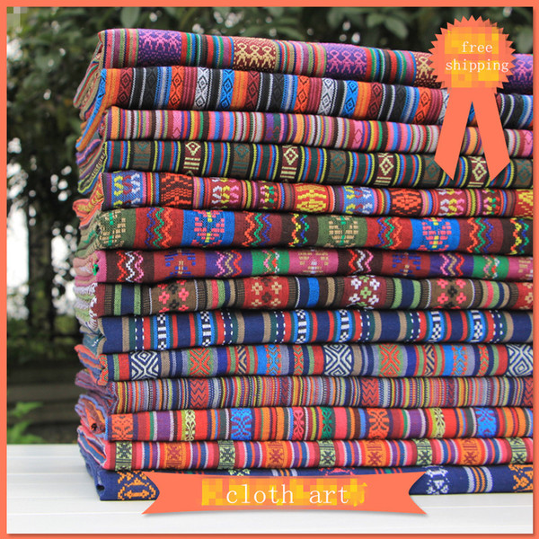 1 meter vintage fabric for sewing width 59 inches ethnic fabric patchwork decorative jacquard yarn dyed DIY