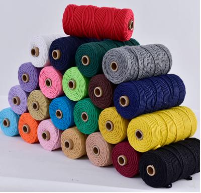 3mm color cotton rope thick and thin rope DIY hand woven tapestry twist decoration binding